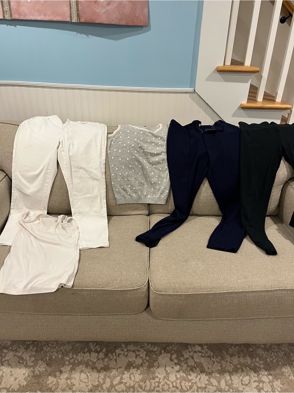 Women’s White, Gray, Navy & Black Bottoms and Tank Set and lot